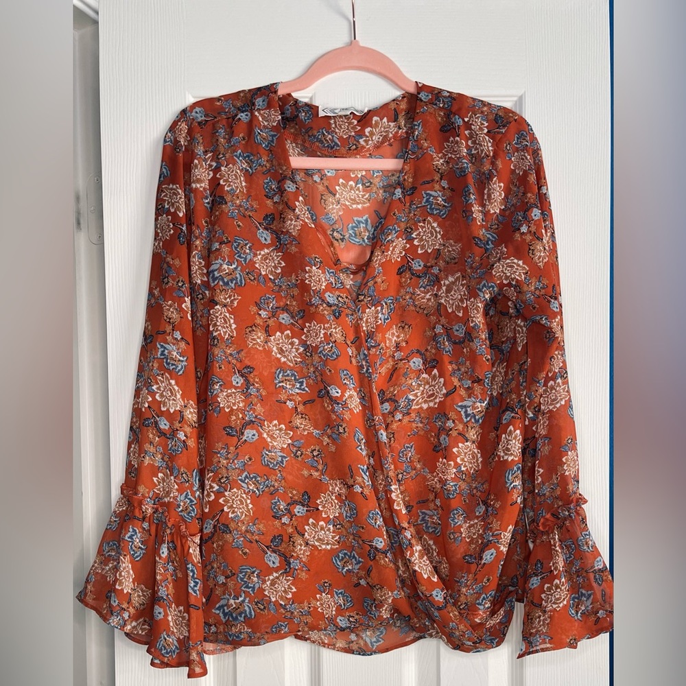 Long Sleeve Floral Blouse